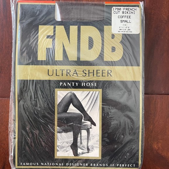 NIB FNDB French cut Bikini Control top Coffee Ultra sheer pantyhose S - Picture 1 of 5